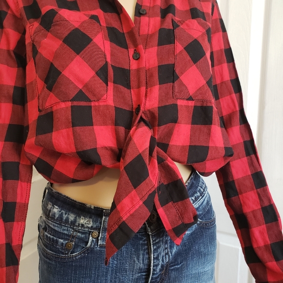 Red Plaid Button Down Shirt - Picture 13 of 16